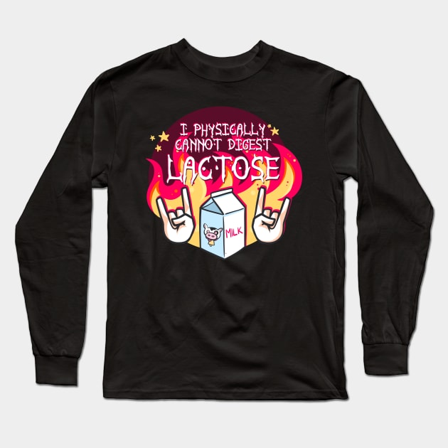 I Cannot Digest Lactose Long Sleeve T-Shirt by jekylldraws